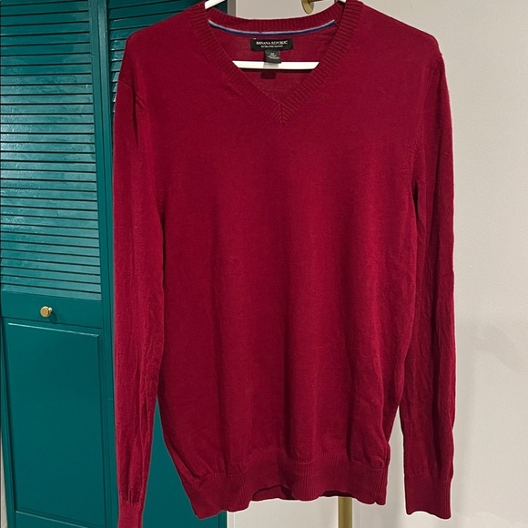 Banana Republic Extra-Fine Merino Wool V-Neck Sweater – Men’s Large - Picture 2 of 7